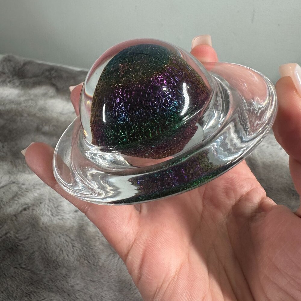 Vintage 1993 Sci Fi Channel Numbered 208/400 Saturn Planet Galaxy Paperweight - Picture 3 of 16